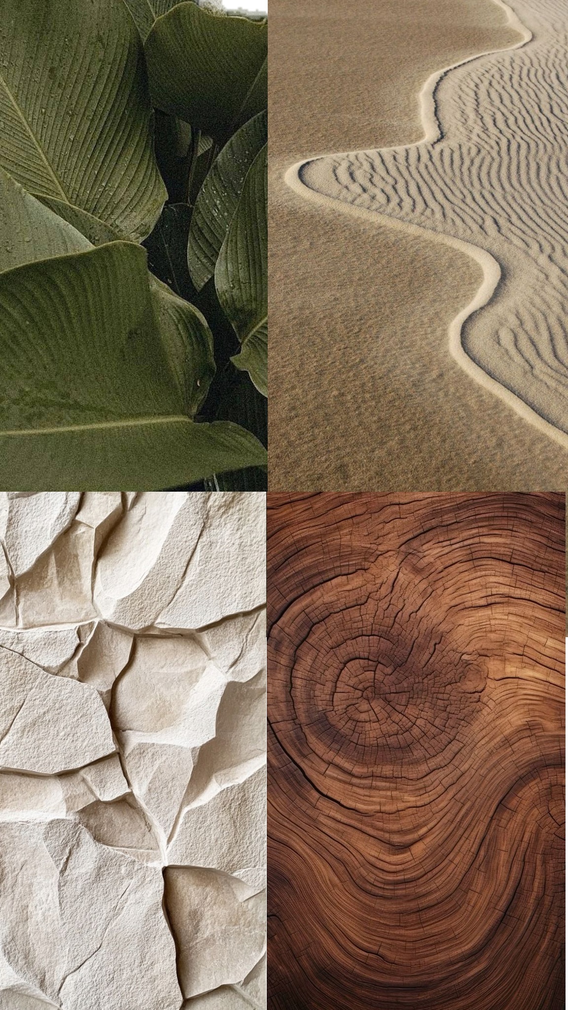 Natural textures representing holistic care